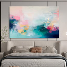 Load image into Gallery viewer, Pastel - Toned Abstract Painting with Delicate Lines DKH472
