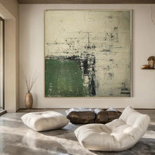 Load image into Gallery viewer, Large - Scale Hand - painted Abstract Green &amp; Gray Composition Acrylic Art for Industrial - Style Lounges LargeART0168
