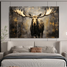 Load image into Gallery viewer, Moody Moose with Golden Accents Abstract acrylic painting DLZ079
