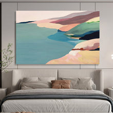 Load image into Gallery viewer, Pastel Coastal Abstract Painting on Canvas - “Soft Shores” DKH741
