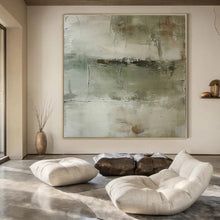 Load image into Gallery viewer, Muted Green - Gray Abstract Painting, Ideal for Serene Bedroom &amp; Minimalist Office LargeART1357

