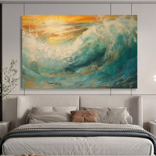 Load image into Gallery viewer, Hand - painted Generous - sized Powerful Ocean Wave Acrylic Art for Bold Living Rooms LargeART1801
