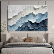 Load image into Gallery viewer, 3D Textured Blue &amp; White Mountain Abstract Painting - Great for Alpine - Inspired Home &amp; Adventure - Themed Office DKH049
