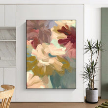 Load image into Gallery viewer, “Blush and Lavender Floral Harmony” - Pink, Purple, Blue Flower Art on Canvas DKH1353
