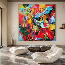 Load image into Gallery viewer, Colorful Dance of Figures Abstract Canvas Painting, Perfect for Lively Living Room &amp; Artistic Dance Studio LargeART1192
