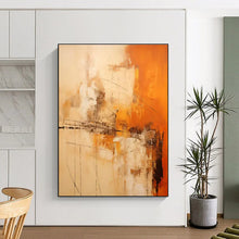Load image into Gallery viewer, Orange - Beige Abstract Art for Sunlit Breakfast Nook &amp; Creative Studio LargeART0850
