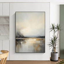 Load image into Gallery viewer, Gray &amp; Gold Abstract Reflection Art, Ideal for Luxe Bedroom &amp; Inspirational Office LargeART2091
