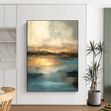 Load image into Gallery viewer, Sunset Coastal Abstraction Art for Luxury Beachfront Home &amp; Romantic Restaurant LargeART0910
