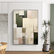 Load image into Gallery viewer, Oversized Neutral - Toned Geometric Abstract Art for Bedroom &amp; Hotel Suite LargeART0395
