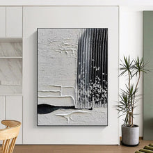 Load image into Gallery viewer, Monumental Textured Gray - Black Abstract Acrylic for Industrial - Chic Loft LargeART0280
