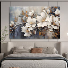 Load image into Gallery viewer, Textured Floral Abstract Painting on Canvas - “Neutral Blooms” DKH707
