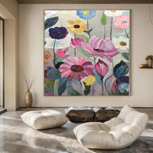 Load image into Gallery viewer, Colorful Floral Abstract Canvas Painting, Suited for Bohemian Living Room &amp; Cheerful Café LargeART1306
