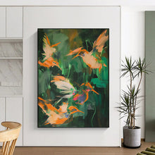 Load image into Gallery viewer, Colorful Hummingbird Swarm Abstract Art, Ideal for Bohemian Bedroom &amp; Lively Sunroom LargeART2026
