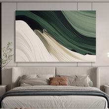 Load image into Gallery viewer, Flowing Abstract Painting on Canvas - “Green and White Waves” DKH753
