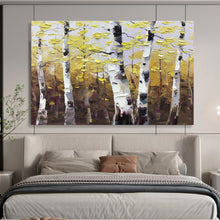 Load image into Gallery viewer, Golden Aspen Forest Abstract Painting on Canvas - “Autumn’s Embrace” DKH626
