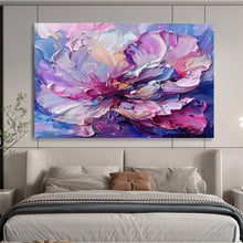 Load image into Gallery viewer, Colorful Textured Peony Abstract Painting on Canvas - “Vibrant Bloom” DKH681
