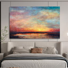 Load image into Gallery viewer, Colorful Sunset Landscape Painting on Canvas - “Vibrant Evening Skies” DKH776
