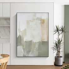Load image into Gallery viewer, Oversized Neutral Tones Abstract Layered Art for Nursery &amp; Cozy Reading Nook LargeART0439
