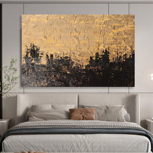 Load image into Gallery viewer, Gold &amp; Black Abstract Landscape Painting - Ideal for Rustic Home &amp; Art - Inspired Library DKH020
