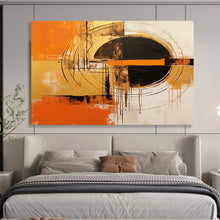 Load image into Gallery viewer, Vibrant Orange and Black Geometric Dynamism Abstract acrylic painting DLZ105
