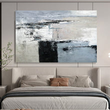 Load image into Gallery viewer, Minimalist Gray - White Abstract Acrylic painting DLZ152
