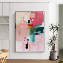 Load image into Gallery viewer, “Pink - Toned Abstract Composition” Abstract Painting on Canvas, Chic Studio Decor DKH998
