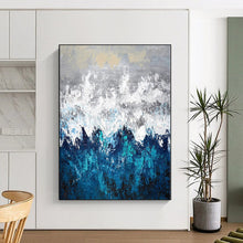 Load image into Gallery viewer, Massive Snowy Mountain Abstract Acrylic for Serene Bedroom LargeART0286
