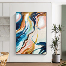 Load image into Gallery viewer, Hand - painted Substantial Colorful Fluid Abstract Acrylic Art for Trendy Cafes LargeART0033
