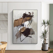 Load image into Gallery viewer, Custom Large Neutral Textured Abstract - Perfect for Minimalist Office &amp; Calm Waiting Area LargeART0775
