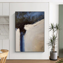 Load image into Gallery viewer, “Blue &amp; White Textured Abstraction” - Expressive Abstract Art on Canvas DKH1499
