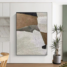 Load image into Gallery viewer, “Neutral Collage Abstraction” - Beige, Grey, Brown, White Abstract Art on Canvas DKH1140
