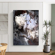Load image into Gallery viewer, Hand - painted Extensive Monochrome Abstract Contours Acrylic Art for Modern Studies LargeART0048
