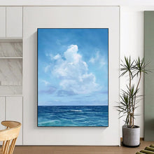 Load image into Gallery viewer, Seascape Abstract Painting, Ideal for Coastal Bedroom &amp; Relaxing Spa LargeART2298
