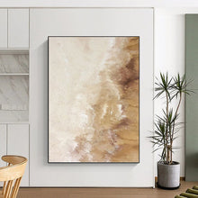 Load image into Gallery viewer, “Soft Beige Textures” - Beige, Brown Abstract Art on Canvas DKH1223
