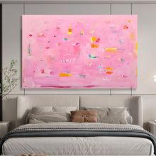 Load image into Gallery viewer, Pink - Based Colorful Abstract Painting for Girls&#39; Bedroom &amp; Trendy Café DKH051
