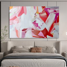 Load image into Gallery viewer, Pink &amp; White Abstract - Feminine Bedroom Art LargeART1585
