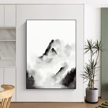 Load image into Gallery viewer, Ink Wash Mountains – Black and White Traditional - Inspired Abstract DTP207
