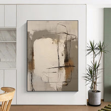 Load image into Gallery viewer, Gray - White Abstract with Lines Acrylic Art - Great for Art Studio &amp; Contemporary Home Decor LargeART0541
