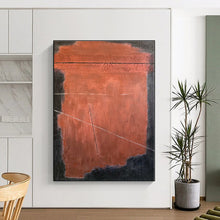 Load image into Gallery viewer, Oversized Red - Black Geometric Abstract Art for Industrial Loft &amp; Contemporary Hallway LargeART0457
