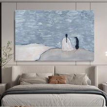Load image into Gallery viewer, Serene Figure And Dog By The Water Abstract Painting On Canvas DKH423
