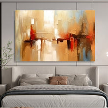Load image into Gallery viewer, Warm - Toned Abstract Cityscape Painting for Retro - Style Living Room &amp; Urban Café DKH278
