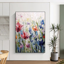 Load image into Gallery viewer, Colorful Impasto Floral Abstract Painting, Ideal for Bright Kitchen &amp; Cozy Sunroom LargeART2145
