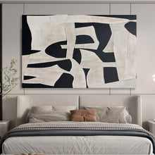 Load image into Gallery viewer, Black - and - White Geometric Abstract Painting for Modern Office &amp; Minimalist Living Room DKH091
