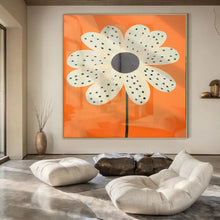 Load image into Gallery viewer, Polka Dot Flower on Orange Acrylic Art, Perfect for Nursery &amp; Sunroom LargeART1041
