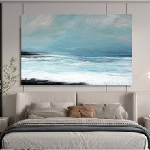 Load image into Gallery viewer, Serene Light Blue Ocean View Abstract acrylic painting DLZ032
