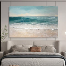 Load image into Gallery viewer, Textured Seaside Scene with Turquoise Waves Abstract acrylic painting DLZ062
