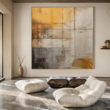 Load image into Gallery viewer, Warm - Hued Textured Abstract Acrylic Art, Perfect for Cozy Reading Nook &amp; Rustic Dining Area LargeART1055
