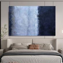 Load image into Gallery viewer, Minimalist “Blue - Gray Divide” Painting on Canvas, Abstract Calm Decor DKH840

