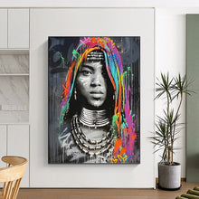 Load image into Gallery viewer, “Colorful Graffiti - Style Portrait” - Street - Art Inspired Art on Canvas DKH1645
