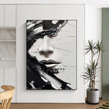 Load image into Gallery viewer, Monochrome Impasto Abstract Art, Perfect for Modern Gallery Wall &amp; Dramatic Study LargeART2134
